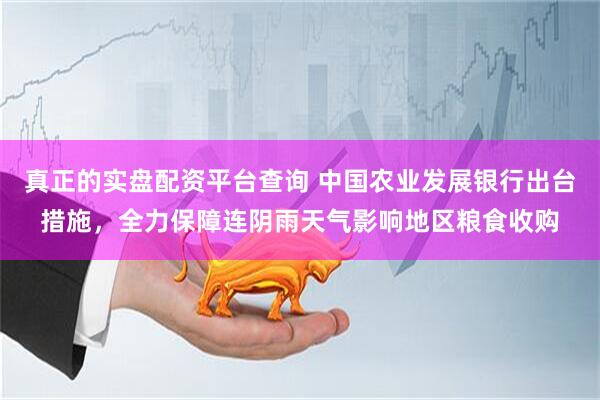 真正的实盘配资平台查询 中国农业发展银行出台措施，全力保障连阴雨天气影响地区粮食收购